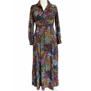 Vintage Vanity Fair Maxi Dress, Size 12, Floral, Multi-Color, Fit & Flare